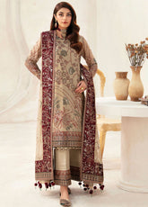Heer By Alizeh Fashion Embroidered Chiffon Suits Unstitched 3 Piece - ALZ24HF 02 AYSUN